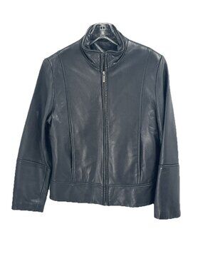 Wilson Leather Jacket Sz Small Zip Moto Bomber Minimalist Quiet Luxury Biker